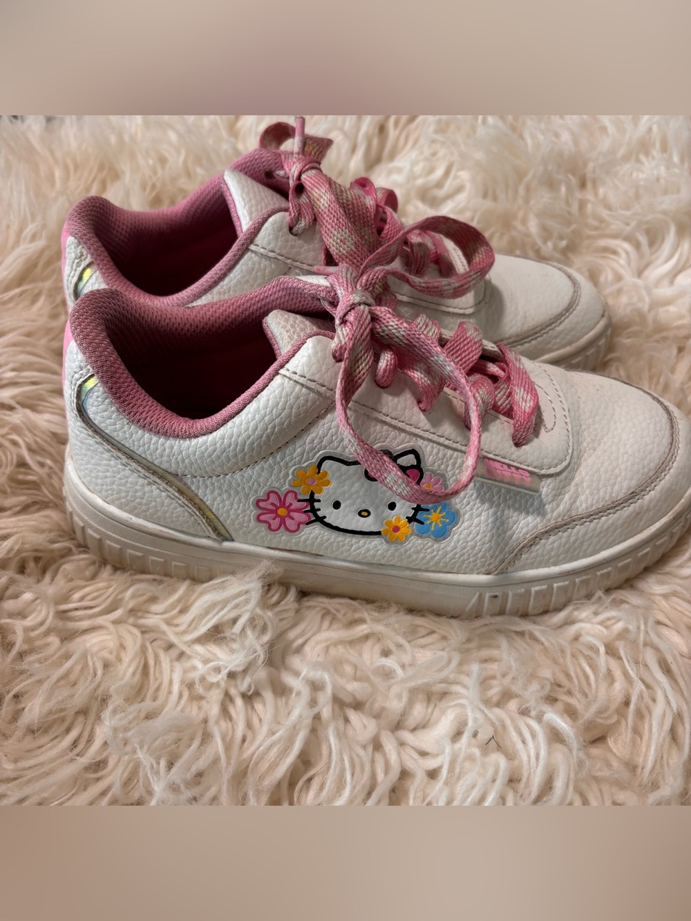 Hello Kitty White Sneakers with Pink Trim